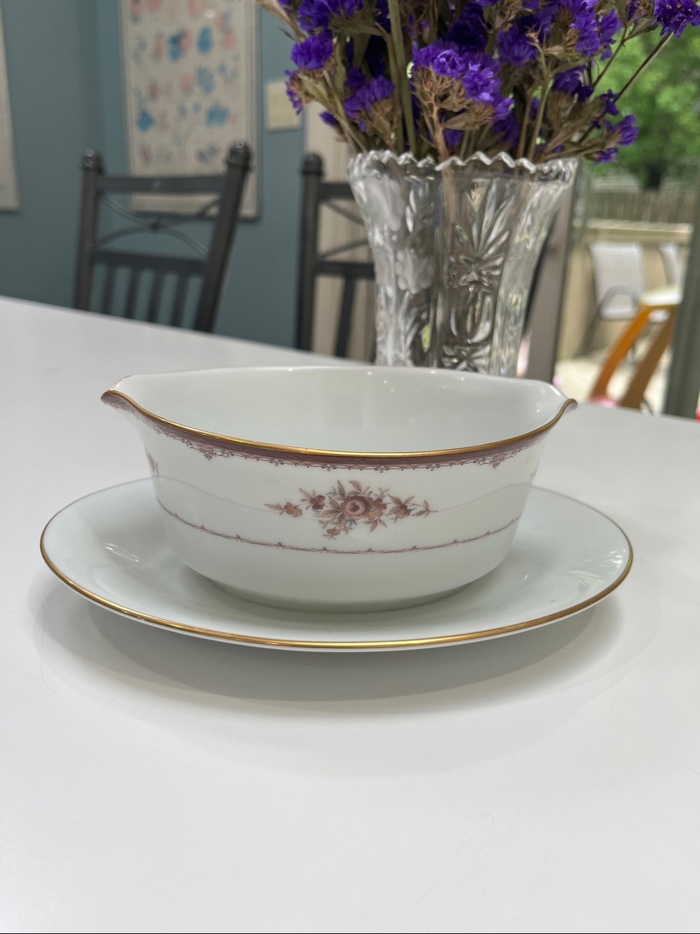 Noritake Bordeaux Style gravy boat, retired pattern. 
Like new condition